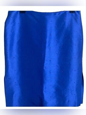Ralph Lauren Cobalt Blue Beaded Pencil Skirt
